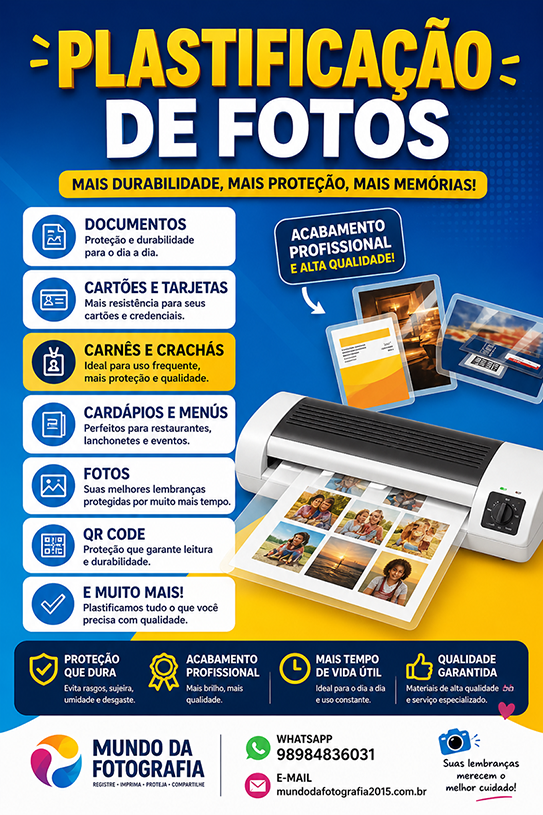Plastificação - Mundo da Fotografia